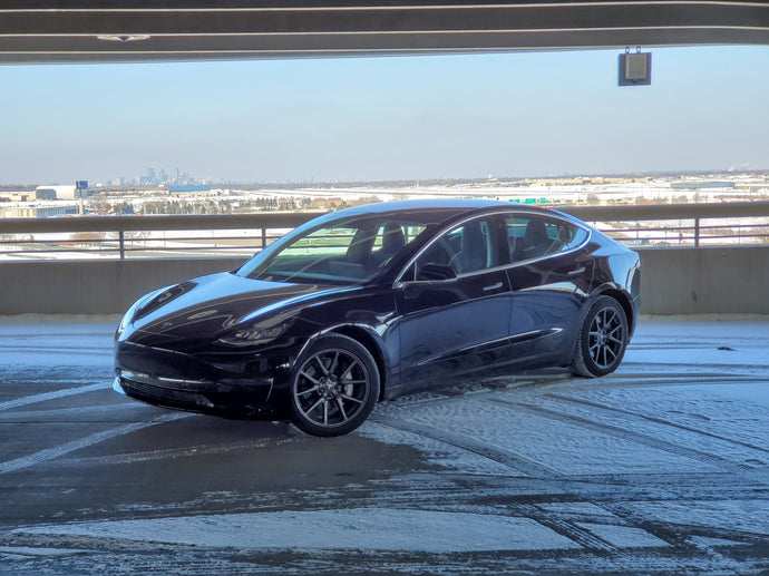 Tesla in winter conditions with Michelin XIce